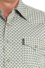 CINCH Apparel & Accessories Men's Cinch LS White Print Snap
