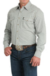 CINCH Apparel & Accessories Men's Cinch LS White Print Snap