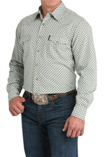 CINCH Apparel & Accessories Men's Cinch LS White Print Snap