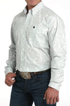 Cinch Apparel & Accessories Men's Cinch LS Wht/Grey Print
