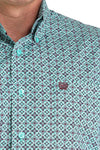 CINCH Apparel & Accessories Men's LS Cinch Turq/Purple Print Shirt