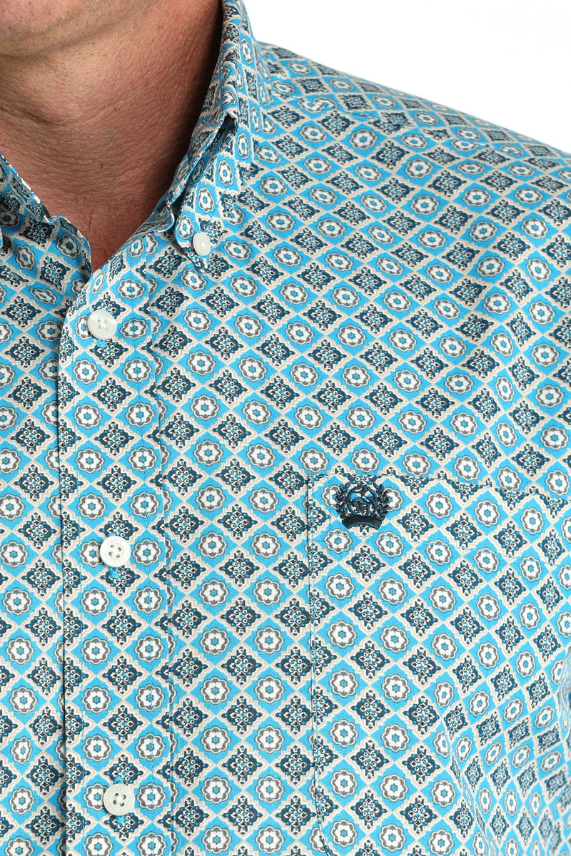 Cinch Men's Shirts Men's Cinch Blue Diamond Print Shirt