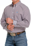 Cinch Men's Shirts Men's Cinch LS Button Blue/Burg Print