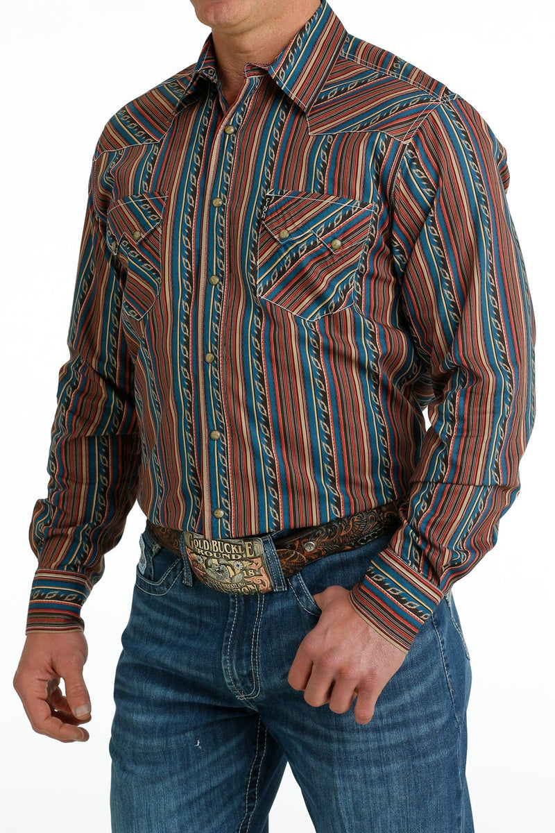 cinch Men's Shirts Men's Cinch LS Multi Stripe Western Snap