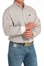 Cinch Mens Cinch Pink Basketweave Button Down Western Shirt