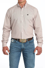 Cinch Mens Cinch Pink Basketweave Button Down Western Shirt