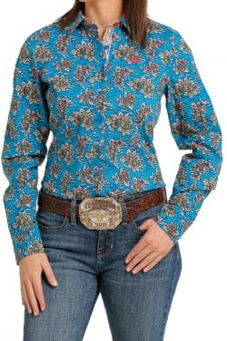 Cinch Women’s Shirt Women's Cinch Blue Print Button Down