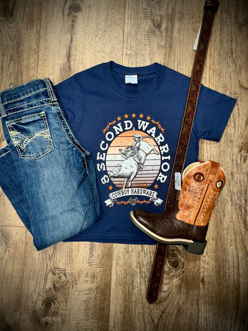 Cowboy Hardware Boys Shirts Boy's CH Second Warrior Navy SS Tee