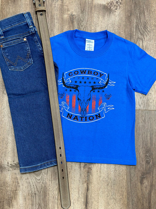 Cowboy Hardware Boys Shirts Boys Cowboy Nation Vintage Royal Tee