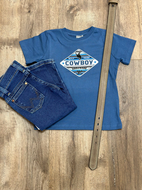 Cowboy Hardware Boys Shirts Boys Toddler Built Tough Indigo Blue Tee