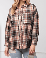 Easel Apparel & Accessories Women's Blk Plaid Flannel Shirt