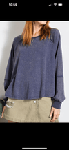 Easel Apparel & Accessories Women's Washed Navy Boxed Top