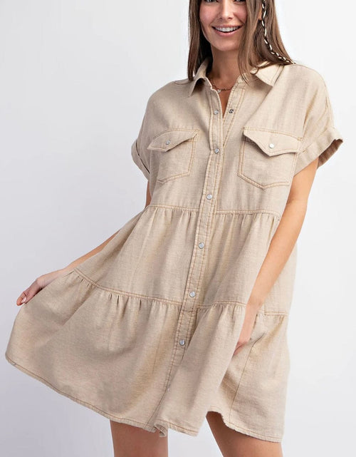 Easel Women’s Khaki Button Down Dress