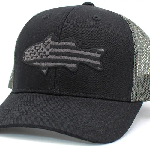 Faire Apparel & Accessories Men's Fish Flag Black Mesh Ball Cap