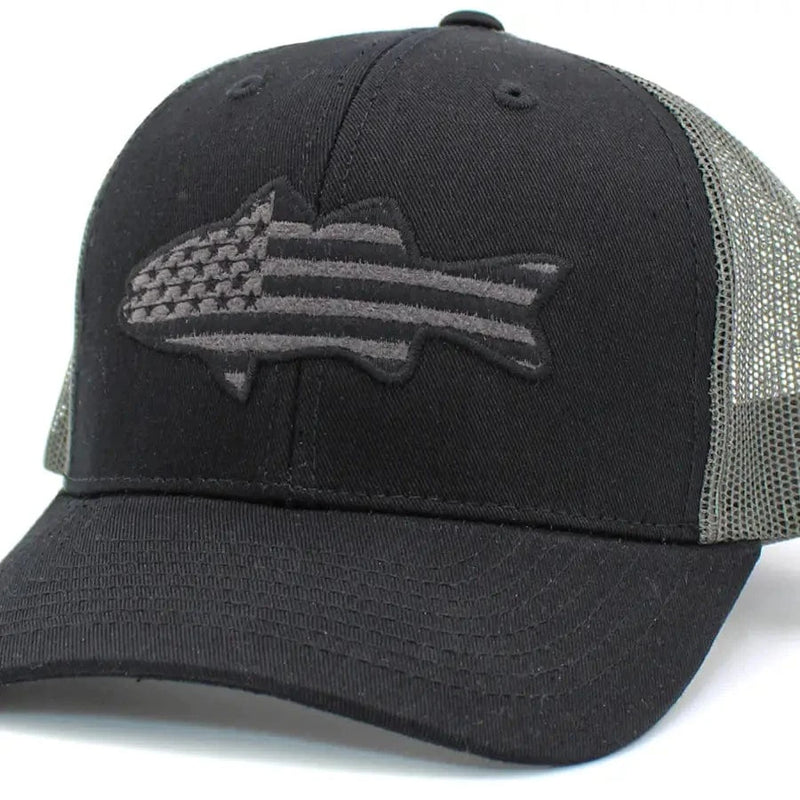 Faire Apparel & Accessories Men's Fish Flag Black Mesh Ball Cap