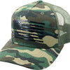 Faire Apparel & Accessories Camo/Blk Men's Flag Print Mesh Ball Cap