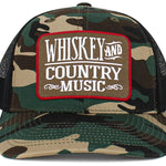Faire Apparel & Accessories Camouflage Men's Whiskey & Music Mesh Hat