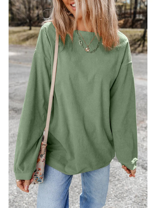 Faire Apparel & Accessories Women's Green Corduroy Sweatshirt