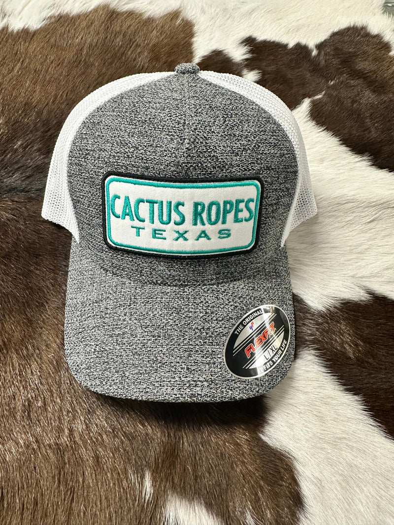 Hooey Grey Cactus Ropes Texas Hat with Turquoise Writing
