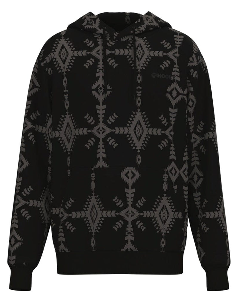 Hooey Mens Apparel Men's Hooey Black with Aztec Print Hoodie