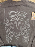 HRT & LUV Apparel & Accessories Women's Brown Boot Stitch Sweat shirt