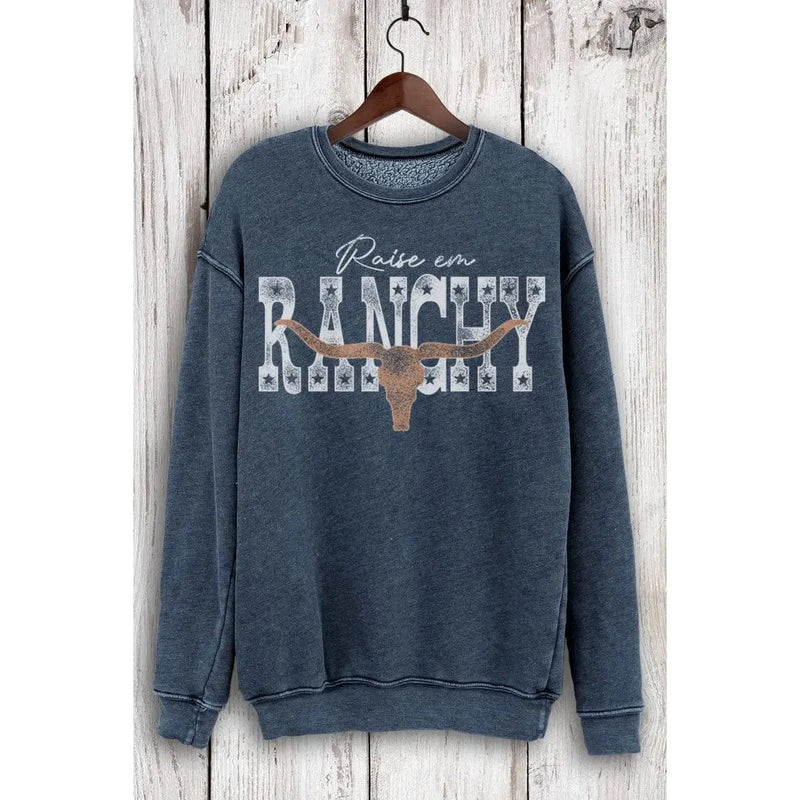 HRT & LUV Apparel & Accessories Women's Navy Ranchy Cow Skull