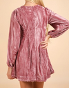 Women's Mauve Ribbon Velvet Dress