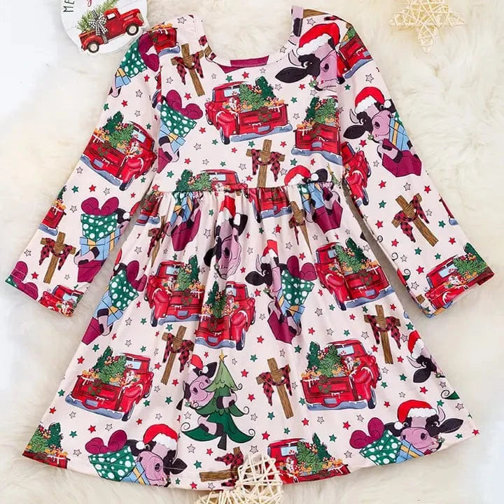 Kids Charm Online Apparel & Accessories Girl's Christmas on the Farm Dress