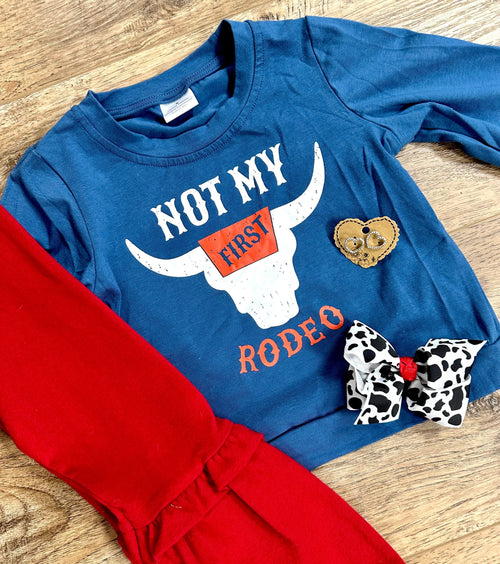 Kids Charm Online Girl's Clothing Girl's "Not My First Rodeo" Blue Sweatshirt