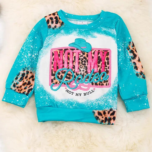 Kids Charm Online Girl's Clothing Girl's "Not My Rodeo" Blue Sweatshirt