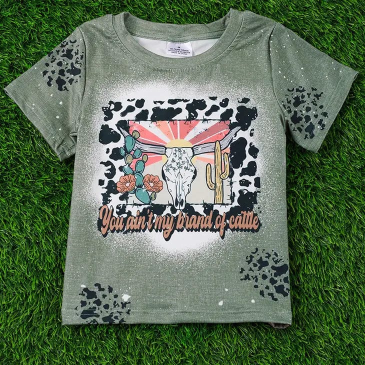 Kids Charm Online Girl's Clothing Girl's "You Ain't My Brand Of Cattle" Tee