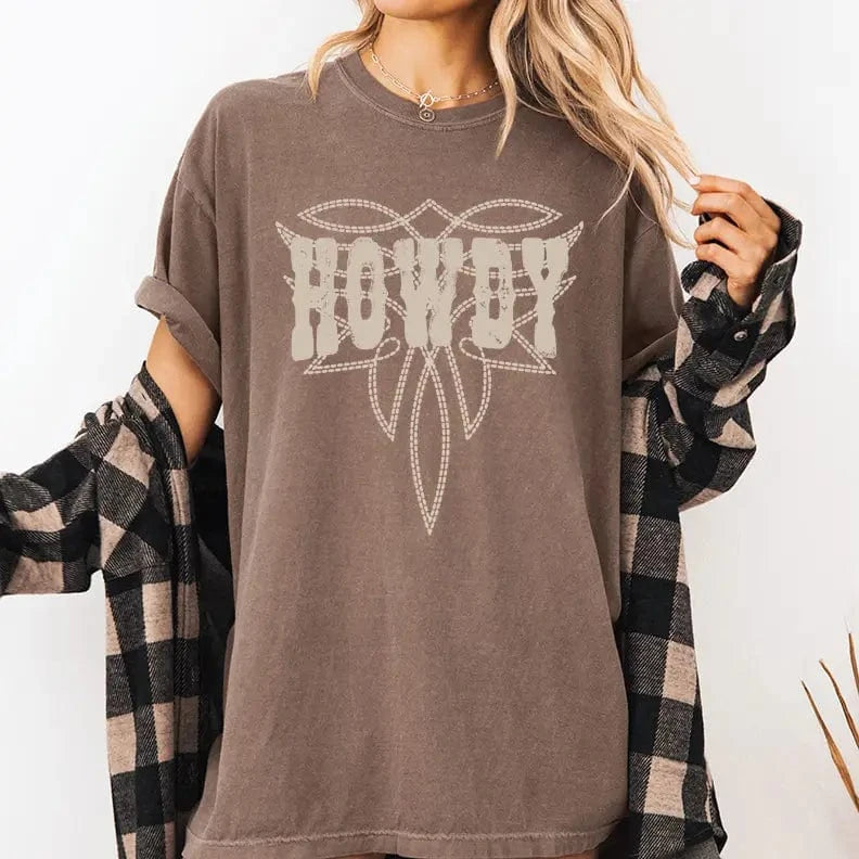 La La Sister Apparel & Accessories Women's Western Stitched Howdy Shirt