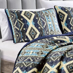 Linen Mart Apparel & Accessories Southwestern Mystic Aztec 3 Pc Quilt Set