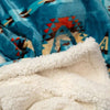 linen Mart Apparel & Accessories Southwestern Turquoise Sherpa Throw