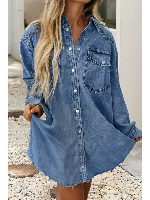Little Daisy Closet Apparel & Accessories Women's  Denim  Front Snap Dress