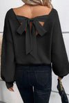 Lovesoft Apparel & Accessories Women's Black Sweater with Bow