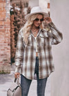 Lovesoft Apparel & Accessories Women's Oversized Coffee Plaid Shirt