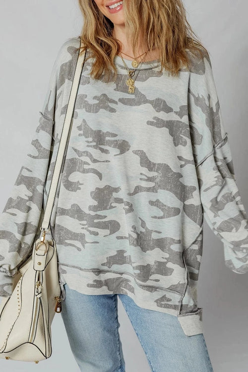 Lovesoft Apparel & Accessories Women's Retro Camo Print SweatShirt