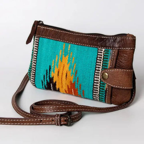 LS Western Apparel & Accessories Cross Body Saddle Blanket/Leather Purse