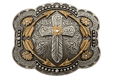 M&F Apparel & Accessories Blazin Roxx Scrolling Cross with Copper Accents