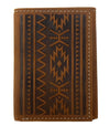 M&F Apparel & Accessories Tri-Fold Nocona Brown Southwestern Embossed Wallets