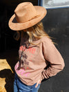 Marigold Kiss Women's Apparel Curvy Rodeo Brown Sweat Shirt