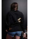 Marigold Kiss Women's Apparel Women's Black Golden Boots Shacket