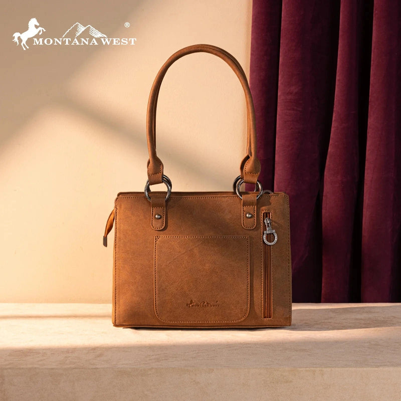 Montana West Apparel & Accessories Montana West Brown Cut-out Embroidery Purse