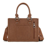 Montana West Apparel & Accessories MW Tooled Brown Concho Tote