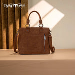 Montana West Apparel & Accessories TR Brown Floral Tooled Fringe Tote