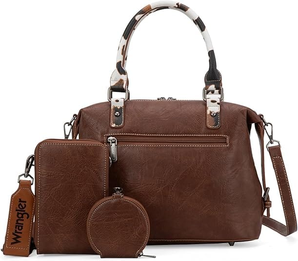 Montana West Apparel & Accessories Wrangler 3 Pcs Buckle Classic Crossbody - Cow