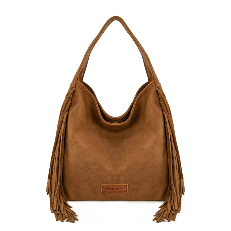 Montana West Apparel & Accessories Wrangler Brown Fringe Hobo Bag