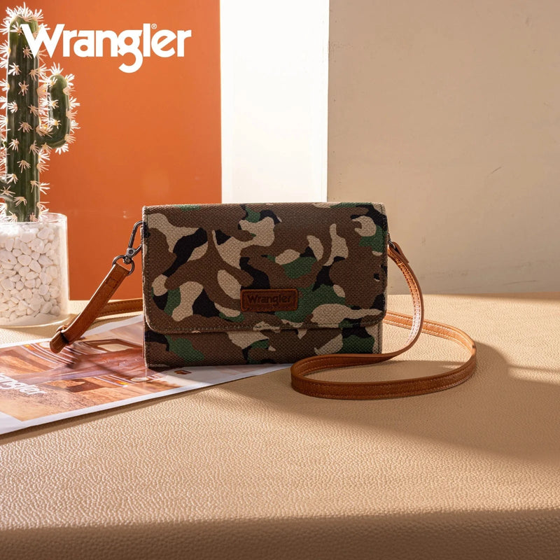 Montana West Apparel & Accessories Wrangler Camo Print Clutch/Crossbody