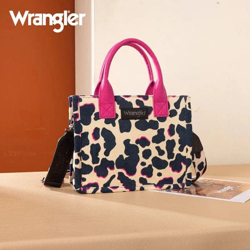 Montana West Apparel & Accessories Wrangler CC Pink/Navy Cowprint Tote